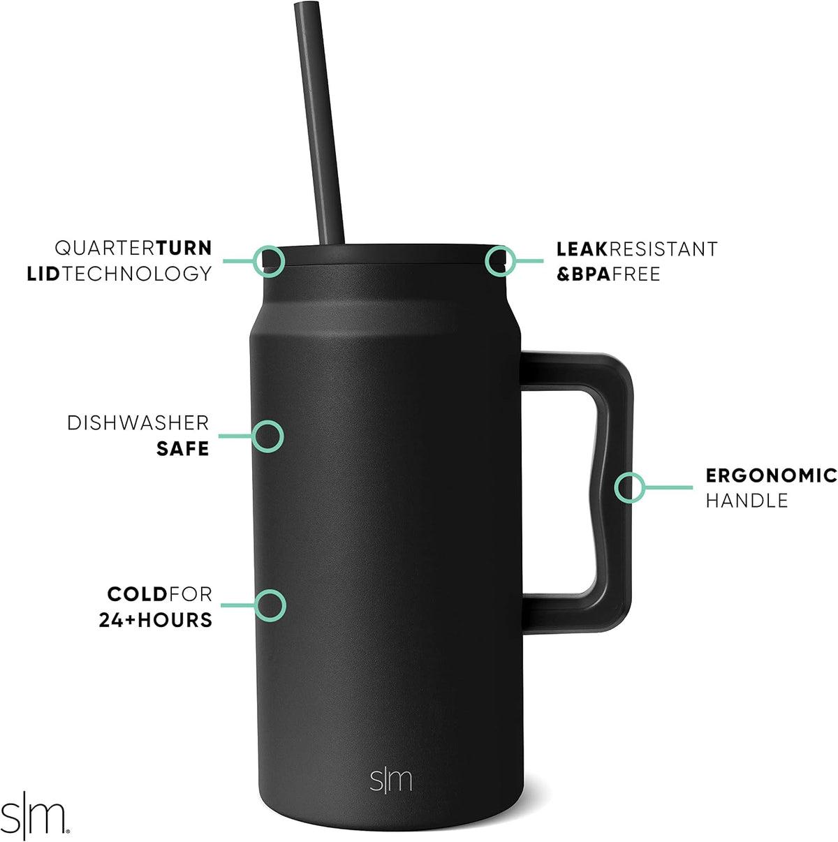 50 oz Mug Tumbler with Handle and Straw Lid | Reusable Insulated Stainless Steel Large Travel Jug Water Bottle | Gifts for Women Men Him Her | Trek Collection | 50oz | 80s Mix