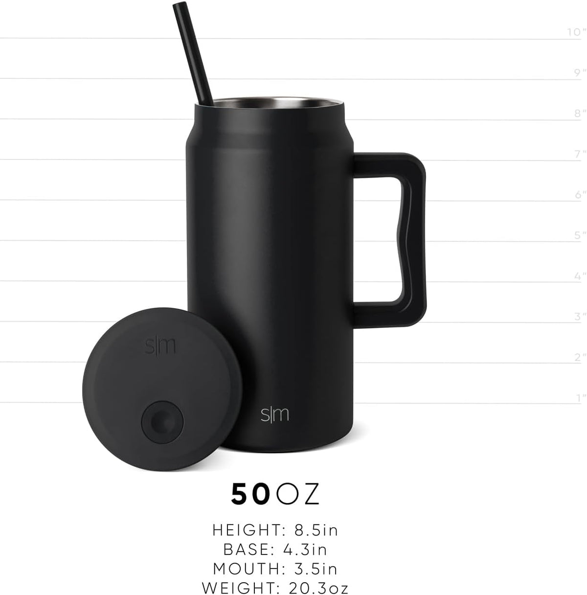 50 oz Mug Tumbler with Handle and Straw Lid | Reusable Insulated Stainless Steel Large Travel Jug Water Bottle | Gifts for Women Men Him Her | Trek Collection | 50oz | 80s Mix