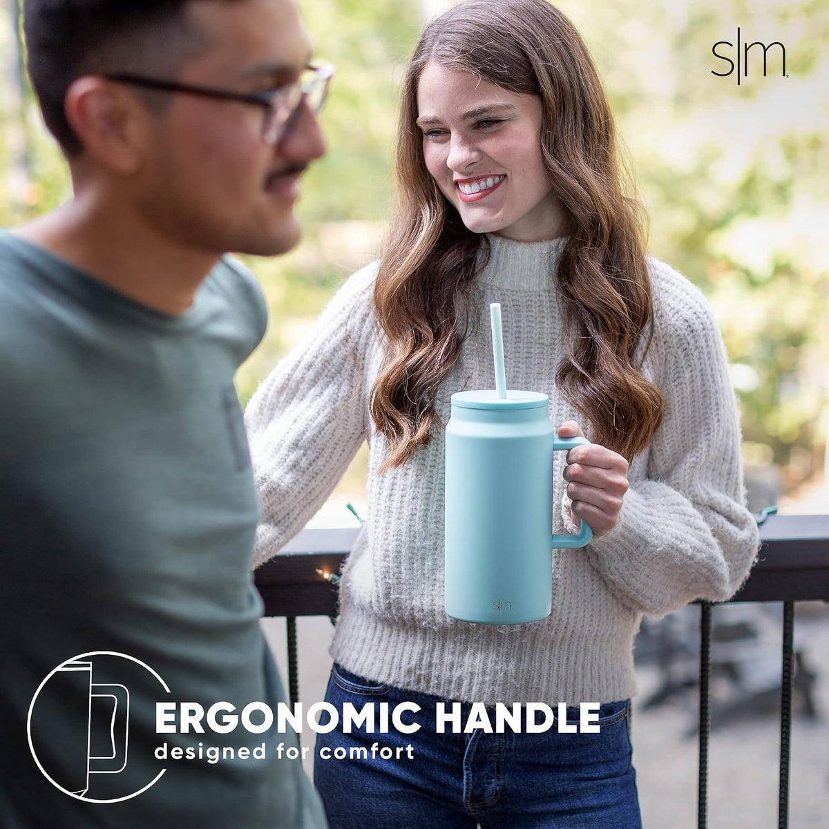 50 oz Mug Tumbler with Handle and Straw Lid | Reusable Insulated Stainless Steel Large Travel Jug Water Bottle | Gifts for Women Men Him Her | Trek Collection | 50oz | 80s Mix