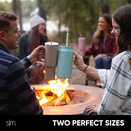 50 oz Mug Tumbler with Handle and Straw Lid | Reusable Insulated Stainless Steel Large Travel Jug Water Bottle | Gifts for Women Men Him Her | Trek Collection | 50oz | 80s Mix