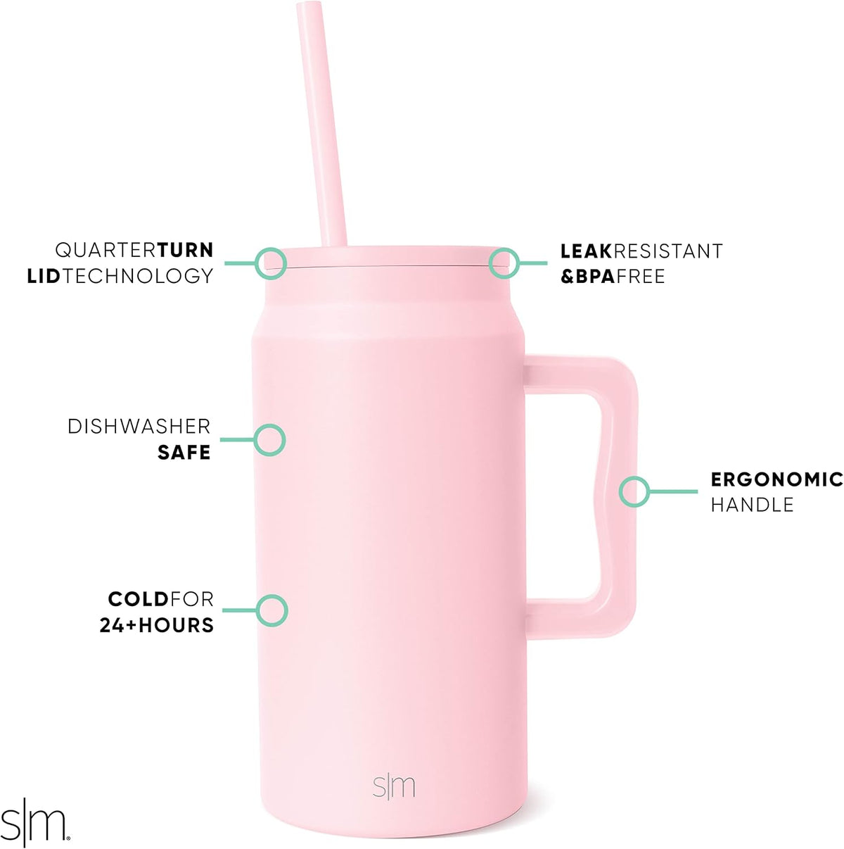 50 oz Mug Tumbler with Handle and Straw Lid | Reusable Insulated Stainless Steel Large Travel Jug Water Bottle | Gifts for Women Men Him Her | Trek Collection | 50oz | 80s Mix