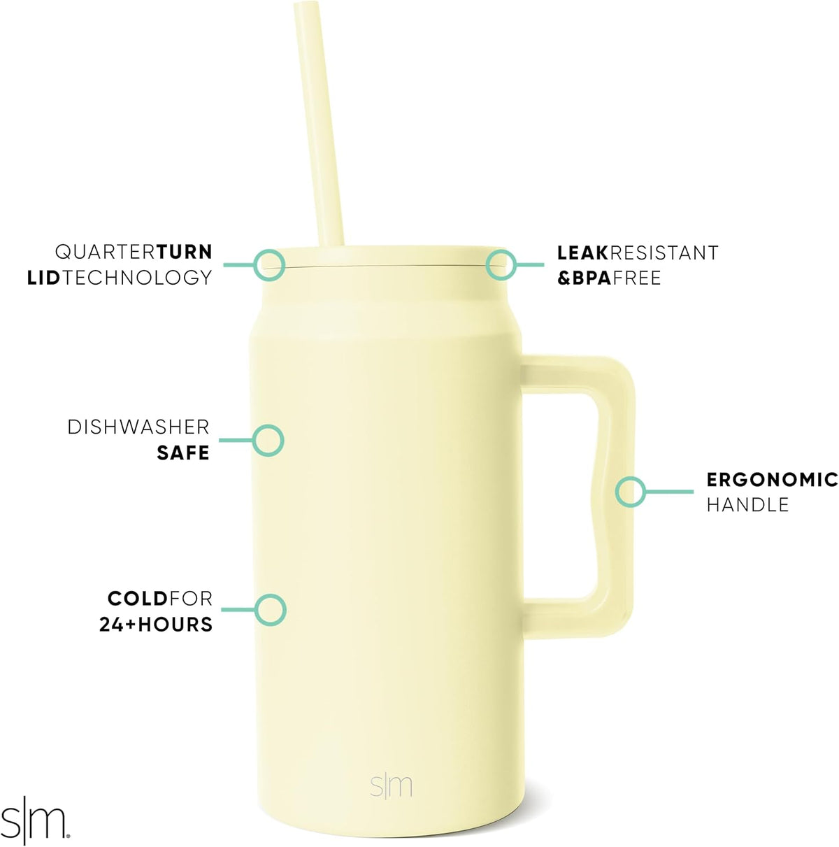 50 oz Mug Tumbler with Handle and Straw Lid | Reusable Insulated Stainless Steel Large Travel Jug Water Bottle | Gifts for Women Men Him Her | Trek Collection | 50oz | 80s Mix