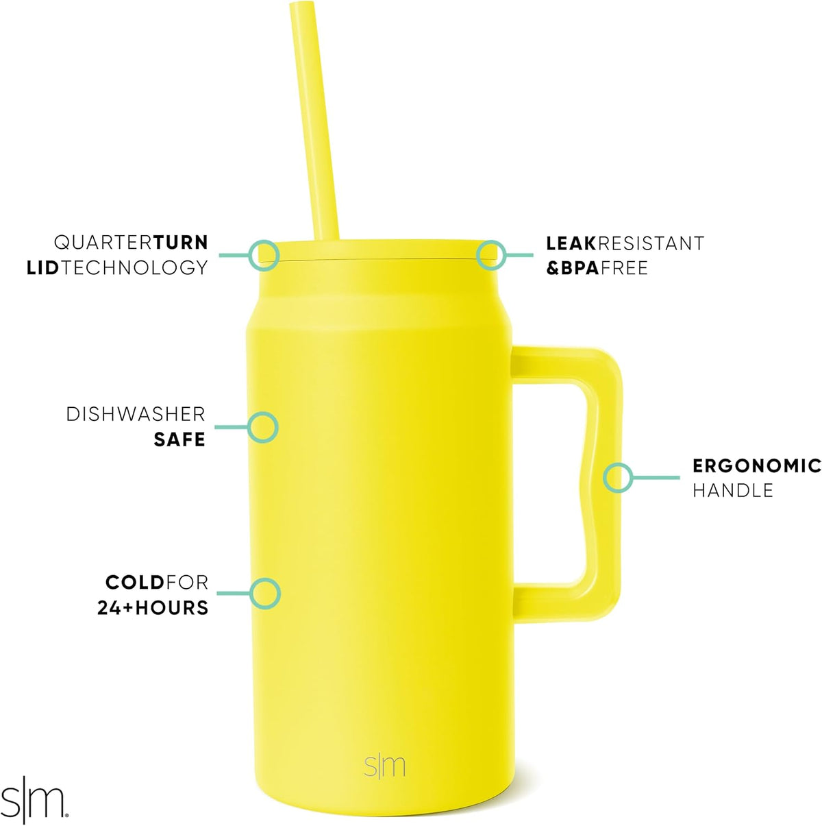 50 oz Mug Tumbler with Handle and Straw Lid | Reusable Insulated Stainless Steel Large Travel Jug Water Bottle | Gifts for Women Men Him Her | Trek Collection | 50oz | 80s Mix