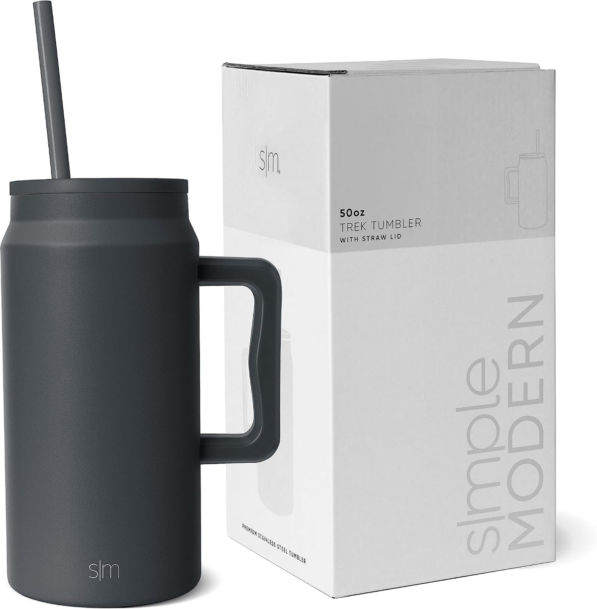 50 oz Mug Tumbler with Handle and Straw Lid | Reusable Insulated Stainless Steel Large Travel Jug Water Bottle | Gifts for Women Men Him Her | Trek Collection | 50oz | 80s Mix