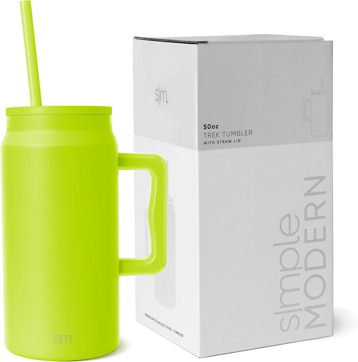 50 oz Mug Tumbler with Handle and Straw Lid | Reusable Insulated Stainless Steel Large Travel Jug Water Bottle | Gifts for Women Men Him Her | Trek Collection | 50oz | 80s Mix