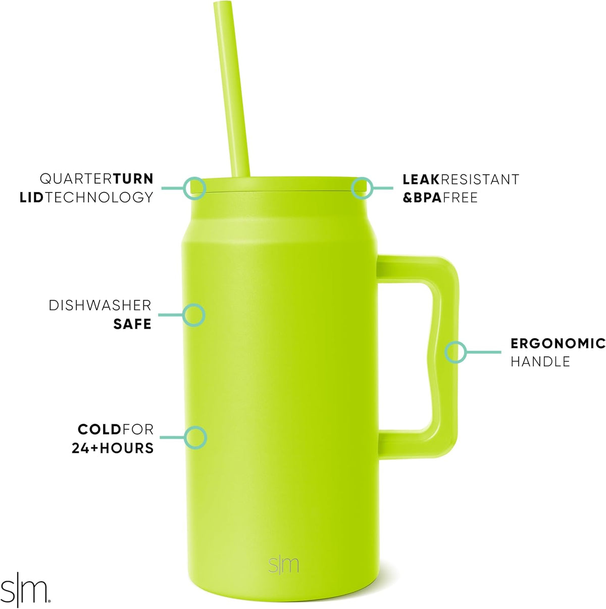 50 oz Mug Tumbler with Handle and Straw Lid | Reusable Insulated Stainless Steel Large Travel Jug Water Bottle | Gifts for Women Men Him Her | Trek Collection | 50oz | 80s Mix