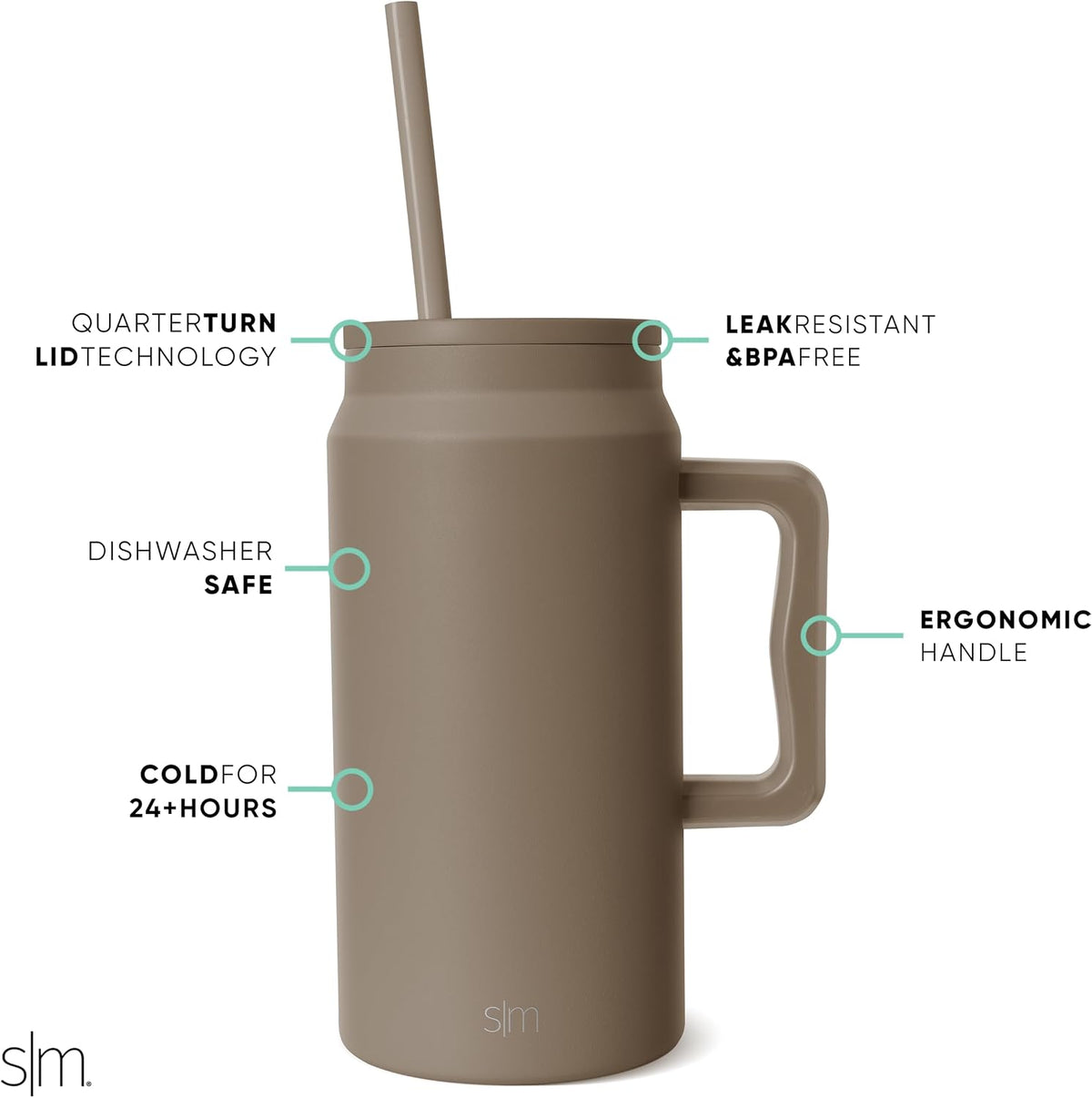 50 oz Mug Tumbler with Handle and Straw Lid | Reusable Insulated Stainless Steel Large Travel Jug Water Bottle | Gifts for Women Men Him Her | Trek Collection | 50oz | 80s Mix