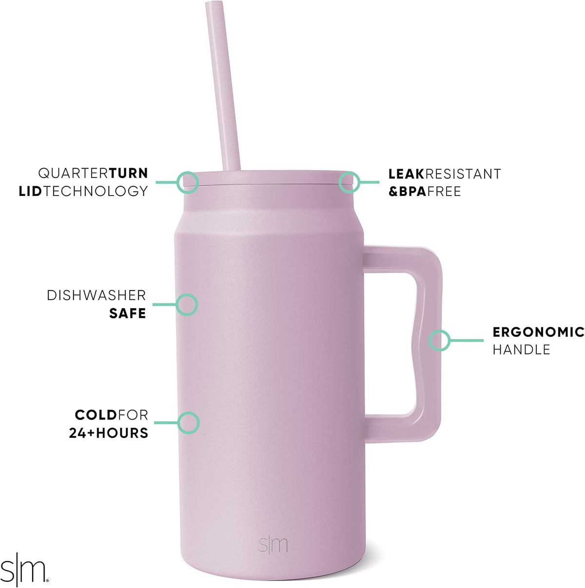 50 oz Mug Tumbler with Handle and Straw Lid | Reusable Insulated Stainless Steel Large Travel Jug Water Bottle | Gifts for Women Men Him Her | Trek Collection | 50oz | 80s Mix