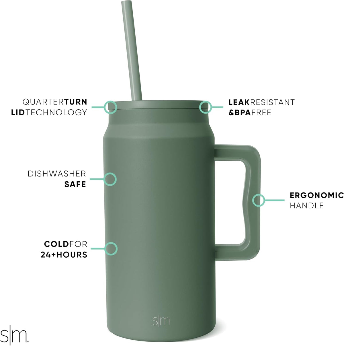 50 oz Mug Tumbler with Handle and Straw Lid | Reusable Insulated Stainless Steel Large Travel Jug Water Bottle | Gifts for Women Men Him Her | Trek Collection | 50oz | 80s Mix
