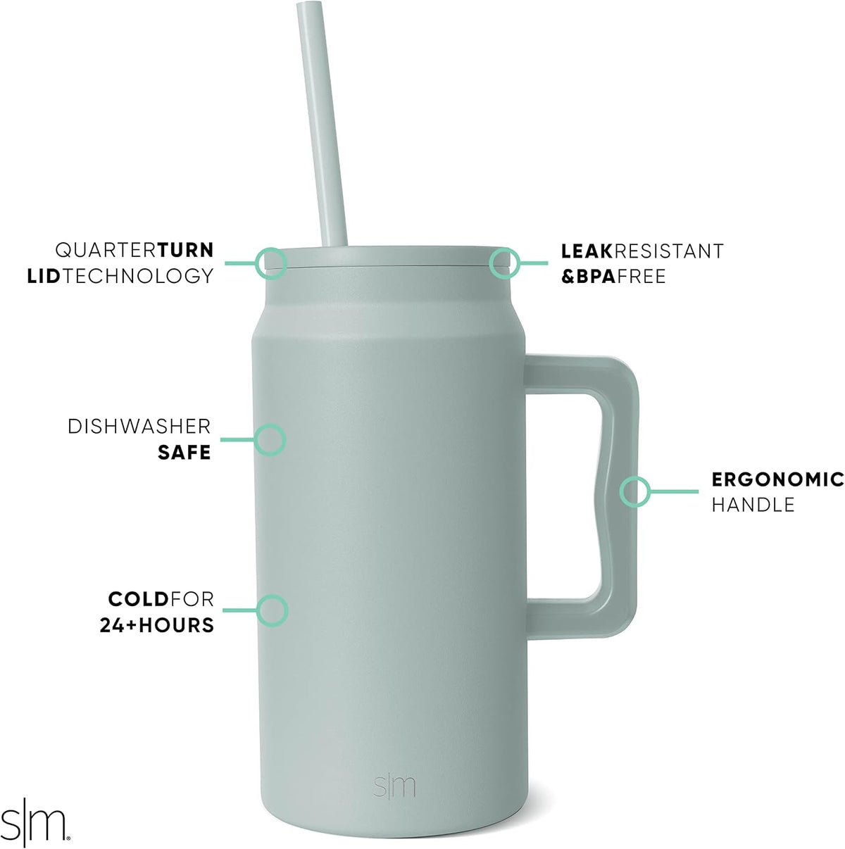 50 oz Mug Tumbler with Handle and Straw Lid | Reusable Insulated Stainless Steel Large Travel Jug Water Bottle | Gifts for Women Men Him Her | Trek Collection | 50oz | 80s Mix