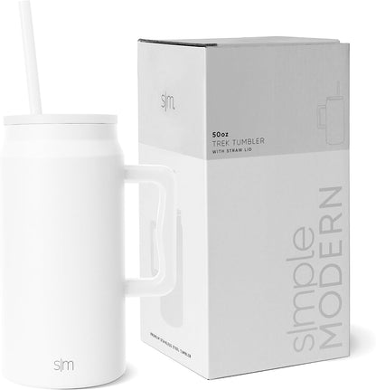 50 oz Mug Tumbler with Handle and Straw Lid | Reusable Insulated Stainless Steel Large Travel Jug Water Bottle | Gifts for Women Men Him Her | Trek Collection | 50oz | 80s Mix