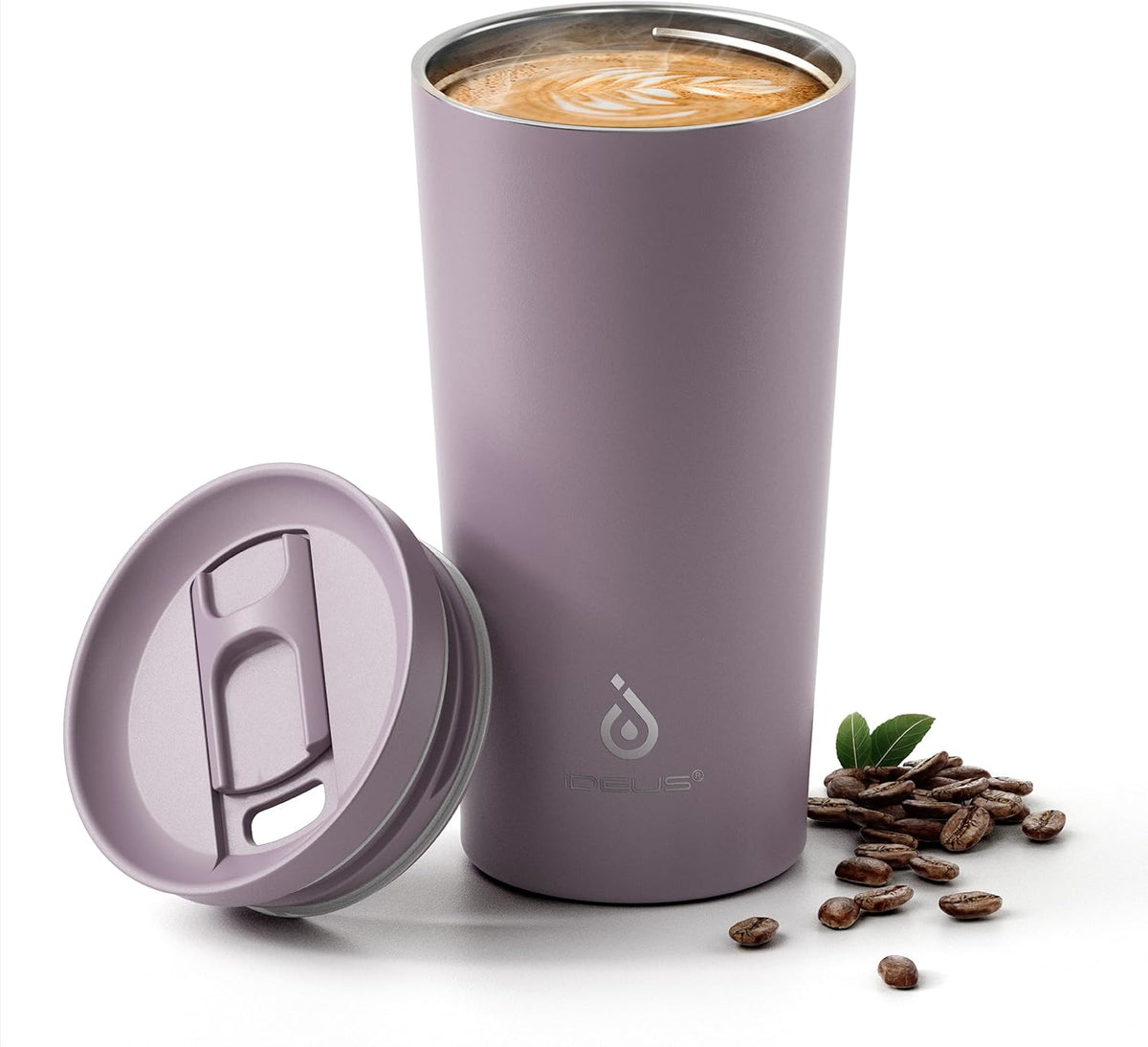 17 oz Travel Coffee Mug, Double Wall Vacuum Stainless Steel Insulated Coffee Tumbler With Lid, Splash-Proof & Cup Holder Friendly, Keeps Drinks Hot/Cold, Dishwasher Safe, Purple