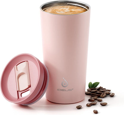 17 oz Travel Coffee Mug, Double Wall Vacuum Stainless Steel Insulated Coffee Tumbler With Lid, Splash-Proof & Cup Holder Friendly, Keeps Drinks Hot/Cold, Dishwasher Safe, Purple