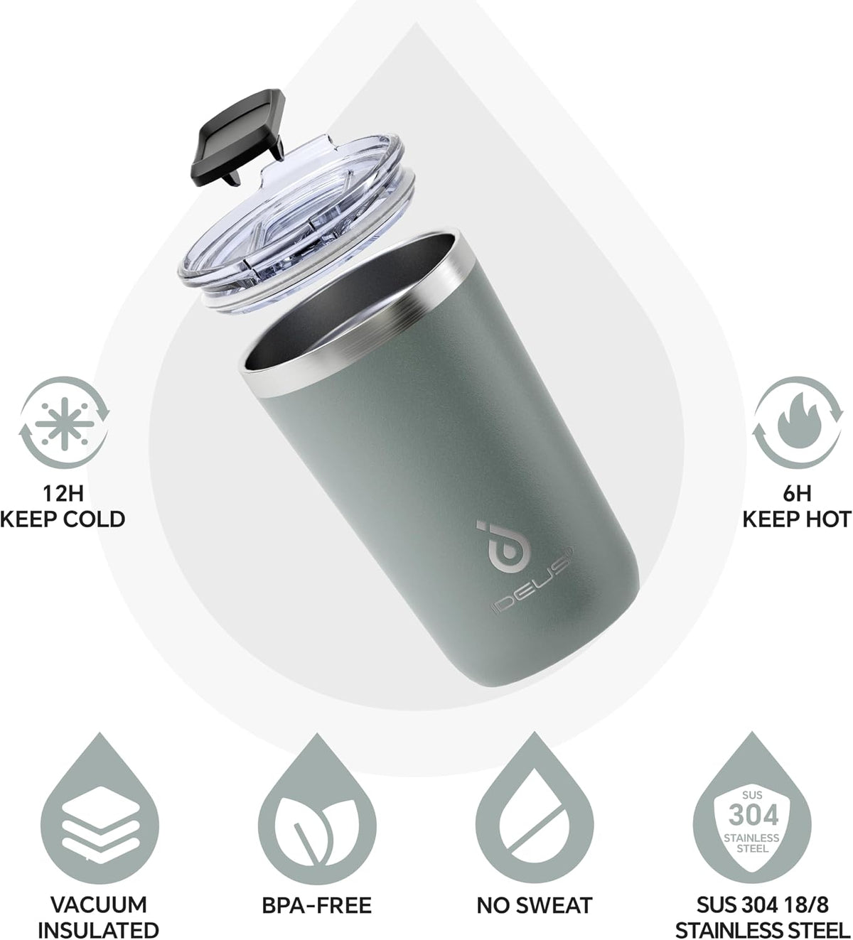 17 oz Travel Coffee Mug, Double Wall Vacuum Stainless Steel Insulated Coffee Tumbler With Lid, Splash-Proof & Cup Holder Friendly, Keeps Drinks Hot/Cold, Dishwasher Safe, Purple