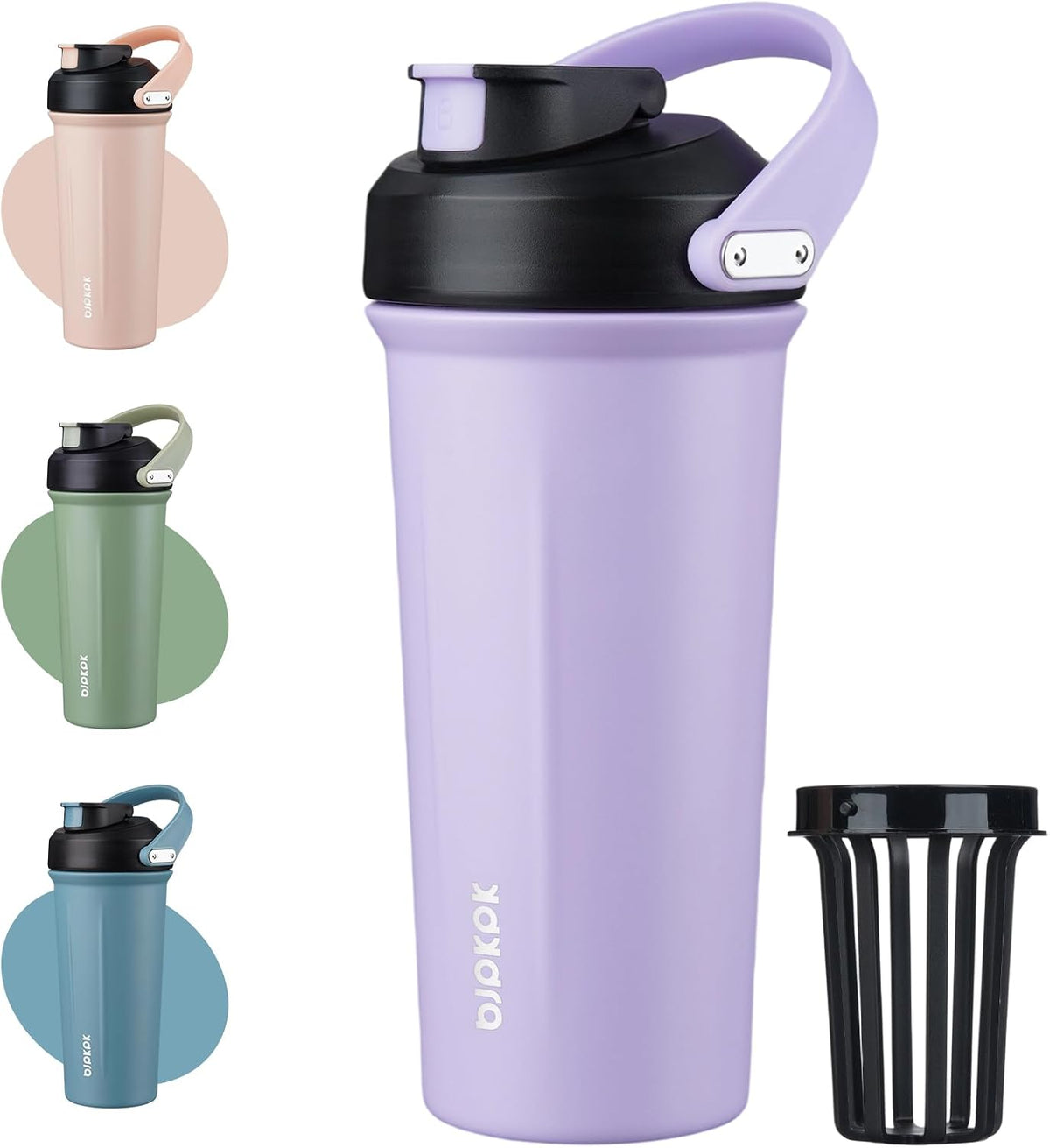 25oz Insulated Protein Shaker Bottle Stainless Steel Cup with Handle