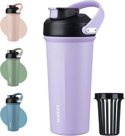 25oz Insulated Protein Shaker Bottle Stainless Steel Cup with Handle