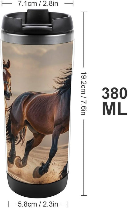 15oz Vacuum Insulated Stainless Steel Tumbler with Leakproof Lid Moonlight Watercolor Style Ninja 304 Stainless Steel Travel Mug Wide Mouth Coffee Cup for Hot & Cold Drinks (380ml)