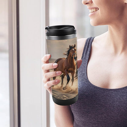 15oz Vacuum Insulated Stainless Steel Tumbler with Leakproof Lid Moonlight Watercolor Style Ninja 304 Stainless Steel Travel Mug Wide Mouth Coffee Cup for Hot & Cold Drinks (380ml)