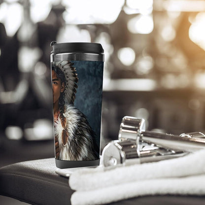 15oz Vacuum Insulated Stainless Steel Tumbler with Leakproof Lid Moonlight Watercolor Style Ninja 304 Stainless Steel Travel Mug Wide Mouth Coffee Cup for Hot & Cold Drinks (380ml)