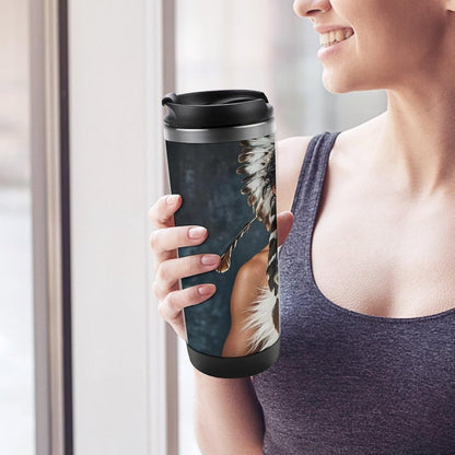 15oz Vacuum Insulated Stainless Steel Tumbler with Leakproof Lid Moonlight Watercolor Style Ninja 304 Stainless Steel Travel Mug Wide Mouth Coffee Cup for Hot & Cold Drinks (380ml)