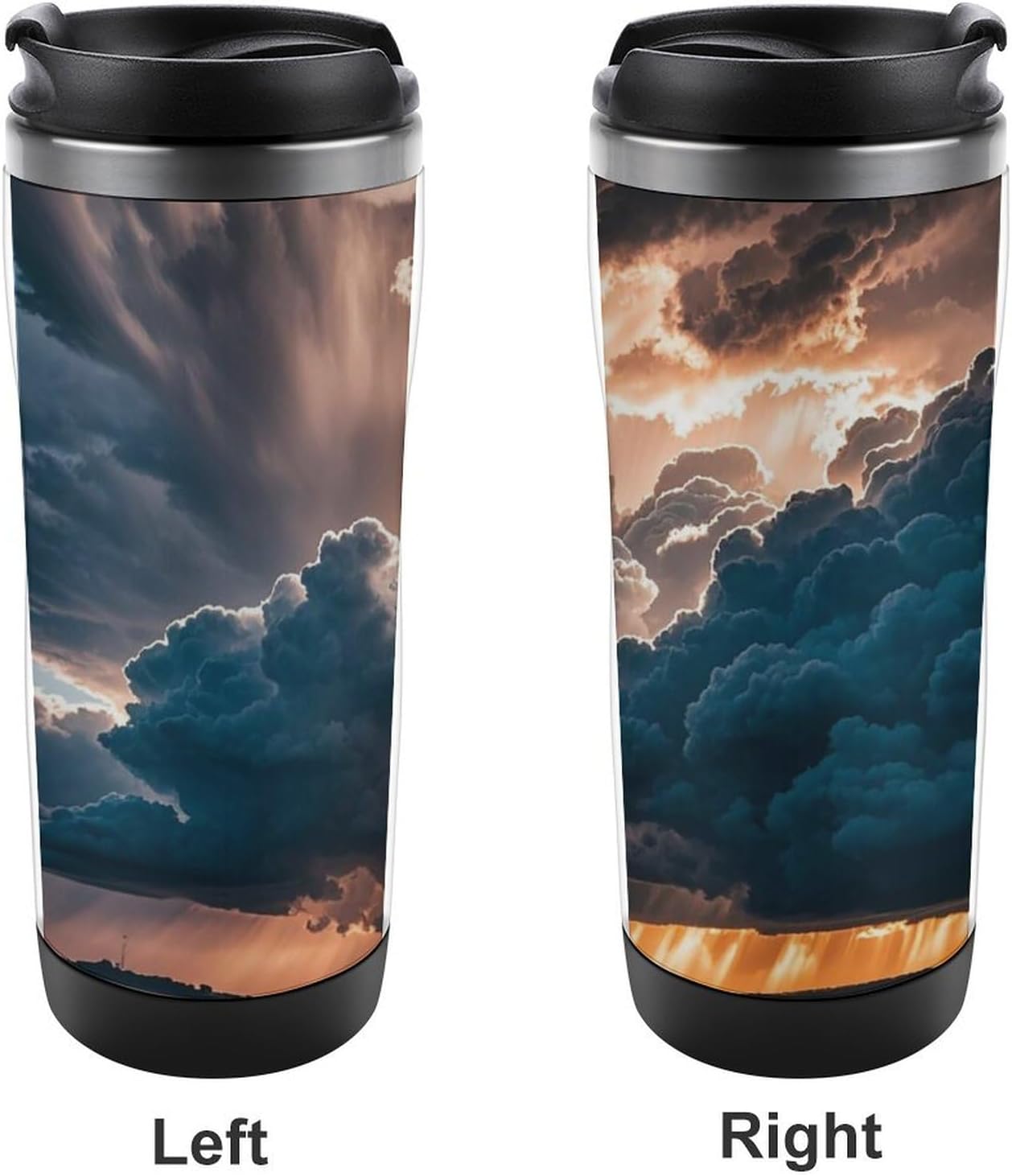 15oz Vacuum Insulated Stainless Steel Tumbler with Leakproof Lid Moonlight Watercolor Style Ninja 304 Stainless Steel Travel Mug Wide Mouth Coffee Cup for Hot & Cold Drinks (380ml)