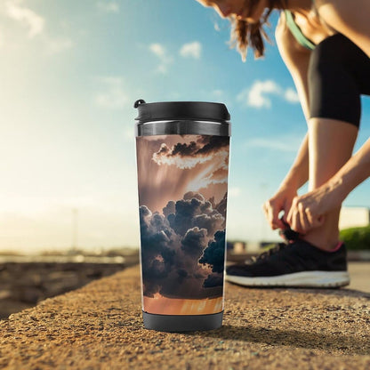 15oz Vacuum Insulated Stainless Steel Tumbler with Leakproof Lid Moonlight Watercolor Style Ninja 304 Stainless Steel Travel Mug Wide Mouth Coffee Cup for Hot & Cold Drinks (380ml)