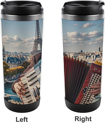 15oz Vacuum Insulated Stainless Steel Tumbler with Leakproof Lid Moonlight Watercolor Style Ninja 304 Stainless Steel Travel Mug Wide Mouth Coffee Cup for Hot & Cold Drinks (380ml)