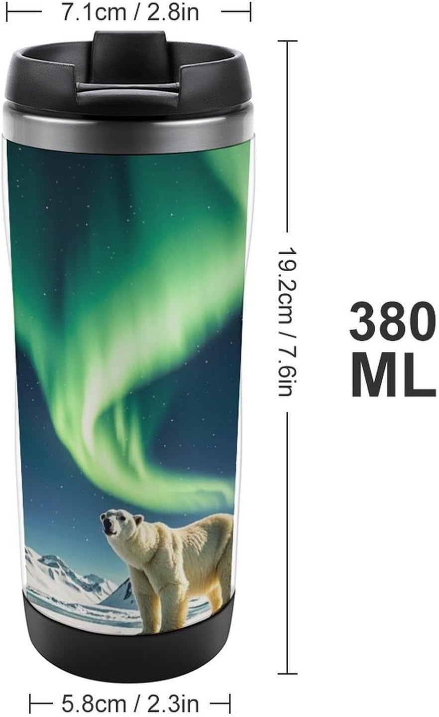 15oz Vacuum Insulated Stainless Steel Tumbler with Leakproof Lid Moonlight Watercolor Style Ninja 304 Stainless Steel Travel Mug Wide Mouth Coffee Cup for Hot & Cold Drinks (380ml)