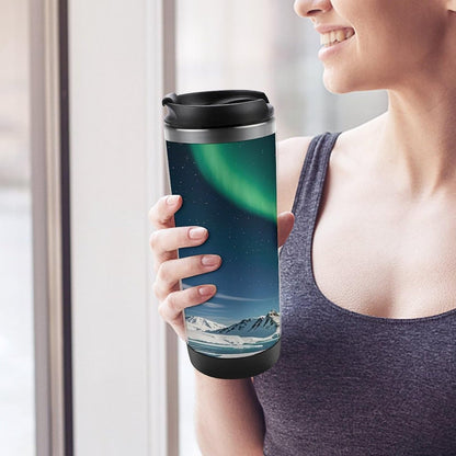 15oz Vacuum Insulated Stainless Steel Tumbler with Leakproof Lid Moonlight Watercolor Style Ninja 304 Stainless Steel Travel Mug Wide Mouth Coffee Cup for Hot & Cold Drinks (380ml)