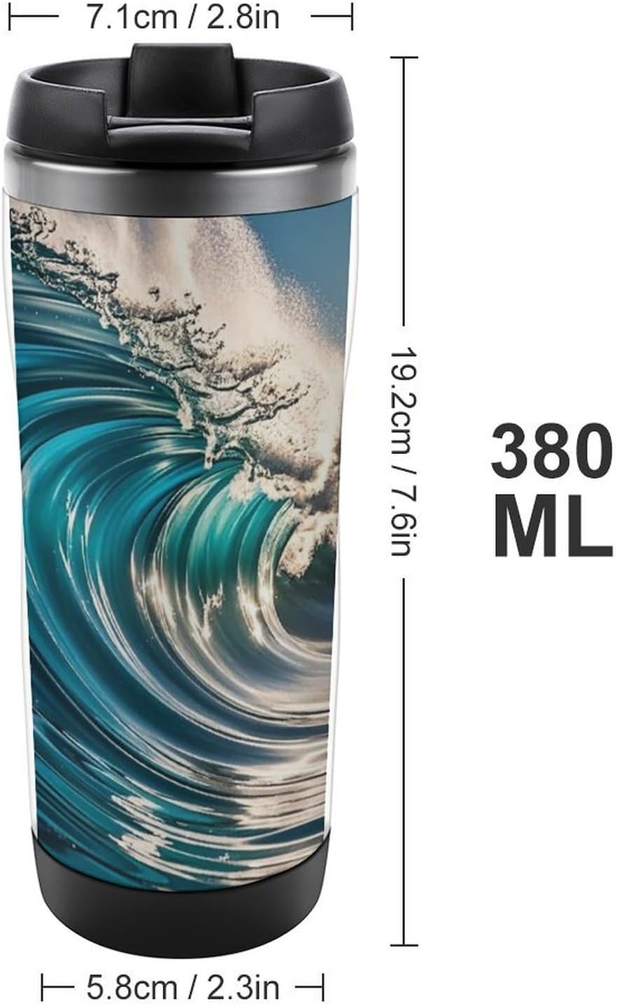 15oz Vacuum Insulated Stainless Steel Tumbler with Leakproof Lid Moonlight Watercolor Style Ninja 304 Stainless Steel Travel Mug Wide Mouth Coffee Cup for Hot & Cold Drinks (380ml)