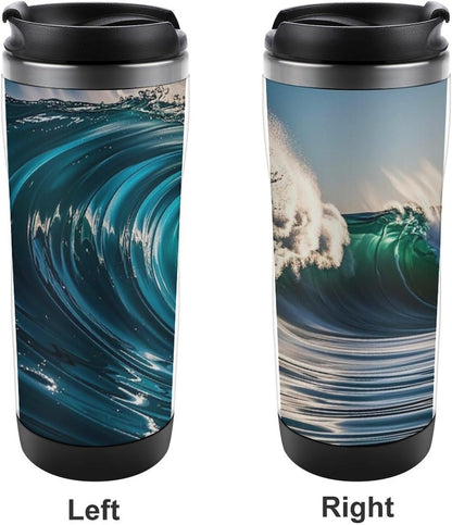 15oz Vacuum Insulated Stainless Steel Tumbler with Leakproof Lid Moonlight Watercolor Style Ninja 304 Stainless Steel Travel Mug Wide Mouth Coffee Cup for Hot & Cold Drinks (380ml)