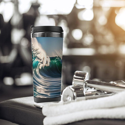 15oz Vacuum Insulated Stainless Steel Tumbler with Leakproof Lid Moonlight Watercolor Style Ninja 304 Stainless Steel Travel Mug Wide Mouth Coffee Cup for Hot & Cold Drinks (380ml)