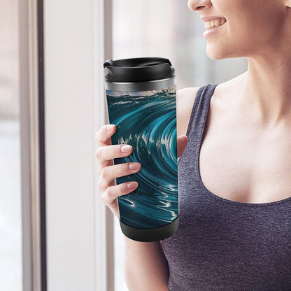 15oz Vacuum Insulated Stainless Steel Tumbler with Leakproof Lid Moonlight Watercolor Style Ninja 304 Stainless Steel Travel Mug Wide Mouth Coffee Cup for Hot & Cold Drinks (380ml)