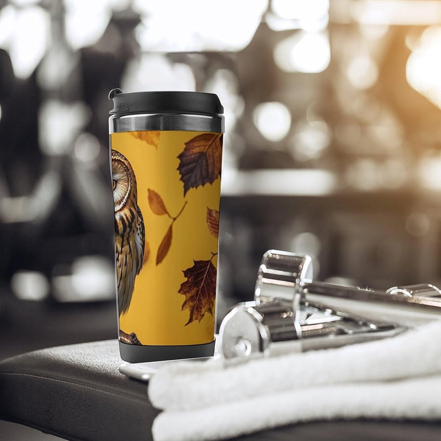 15oz Vacuum Insulated Stainless Steel Tumbler with Leakproof Lid Moonlight Watercolor Style Ninja 304 Stainless Steel Travel Mug Wide Mouth Coffee Cup for Hot & Cold Drinks (380ml)