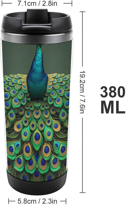 15oz Vacuum Insulated Stainless Steel Tumbler with Leakproof Lid Moonlight Watercolor Style Ninja 304 Stainless Steel Travel Mug Wide Mouth Coffee Cup for Hot & Cold Drinks (380ml)