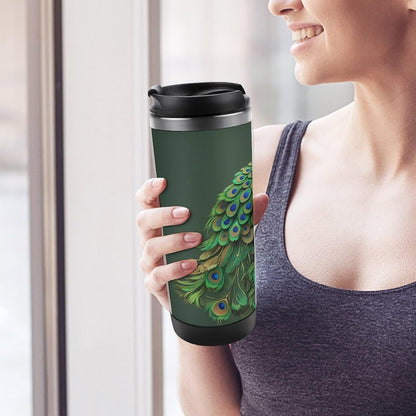 15oz Vacuum Insulated Stainless Steel Tumbler with Leakproof Lid Moonlight Watercolor Style Ninja 304 Stainless Steel Travel Mug Wide Mouth Coffee Cup for Hot & Cold Drinks (380ml)