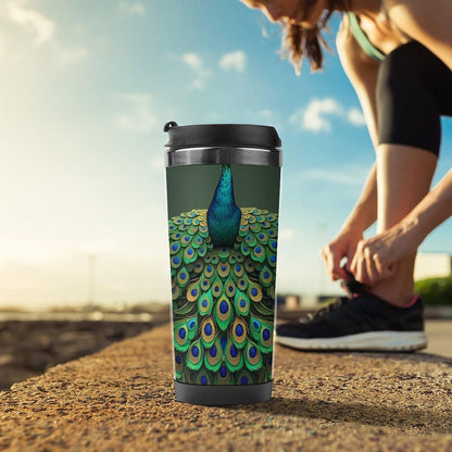 15oz Vacuum Insulated Stainless Steel Tumbler with Leakproof Lid Moonlight Watercolor Style Ninja 304 Stainless Steel Travel Mug Wide Mouth Coffee Cup for Hot & Cold Drinks (380ml)