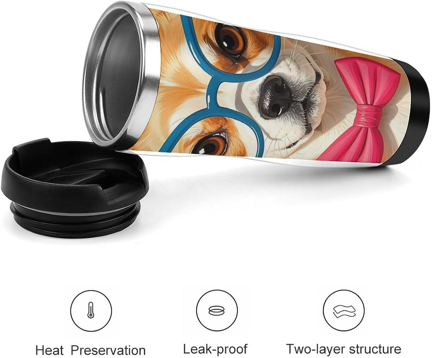 15oz Vacuum Insulated Stainless Steel Tumbler with Leakproof Lid Moonlight Watercolor Style Ninja 304 Stainless Steel Travel Mug Wide Mouth Coffee Cup for Hot & Cold Drinks (380ml)