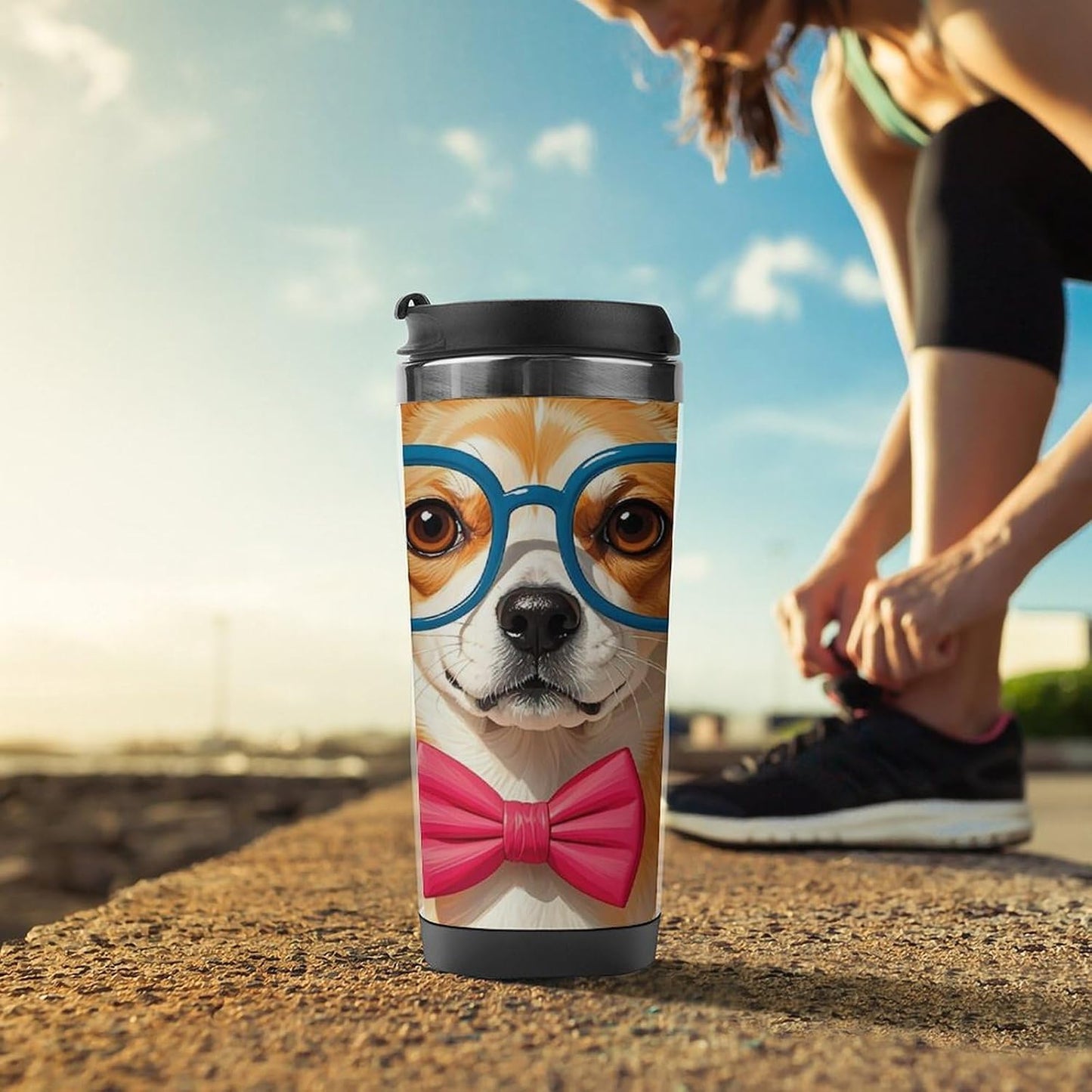 15oz Vacuum Insulated Stainless Steel Tumbler with Leakproof Lid Moonlight Watercolor Style Ninja 304 Stainless Steel Travel Mug Wide Mouth Coffee Cup for Hot & Cold Drinks (380ml)