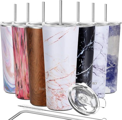 Stainless Steel Vacuum Insulated Tumbler Travel Mug 26 oz Coffee Cup with 2 Lids and Straws, Splash Proof, Keep Ice Drinks Cold, Sea Turtle