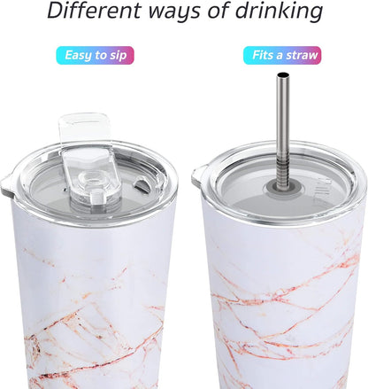 Stainless Steel Vacuum Insulated Tumbler Travel Mug 26 oz Coffee Cup with 2 Lids and Straws, Splash Proof, Keep Ice Drinks Cold, Sea Turtle