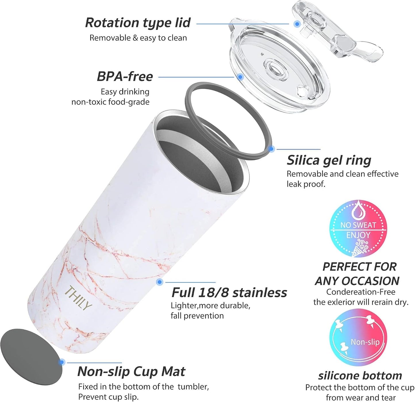Stainless Steel Vacuum Insulated Tumbler Travel Mug 26 oz Coffee Cup with 2 Lids and Straws, Splash Proof, Keep Ice Drinks Cold, Sea Turtle