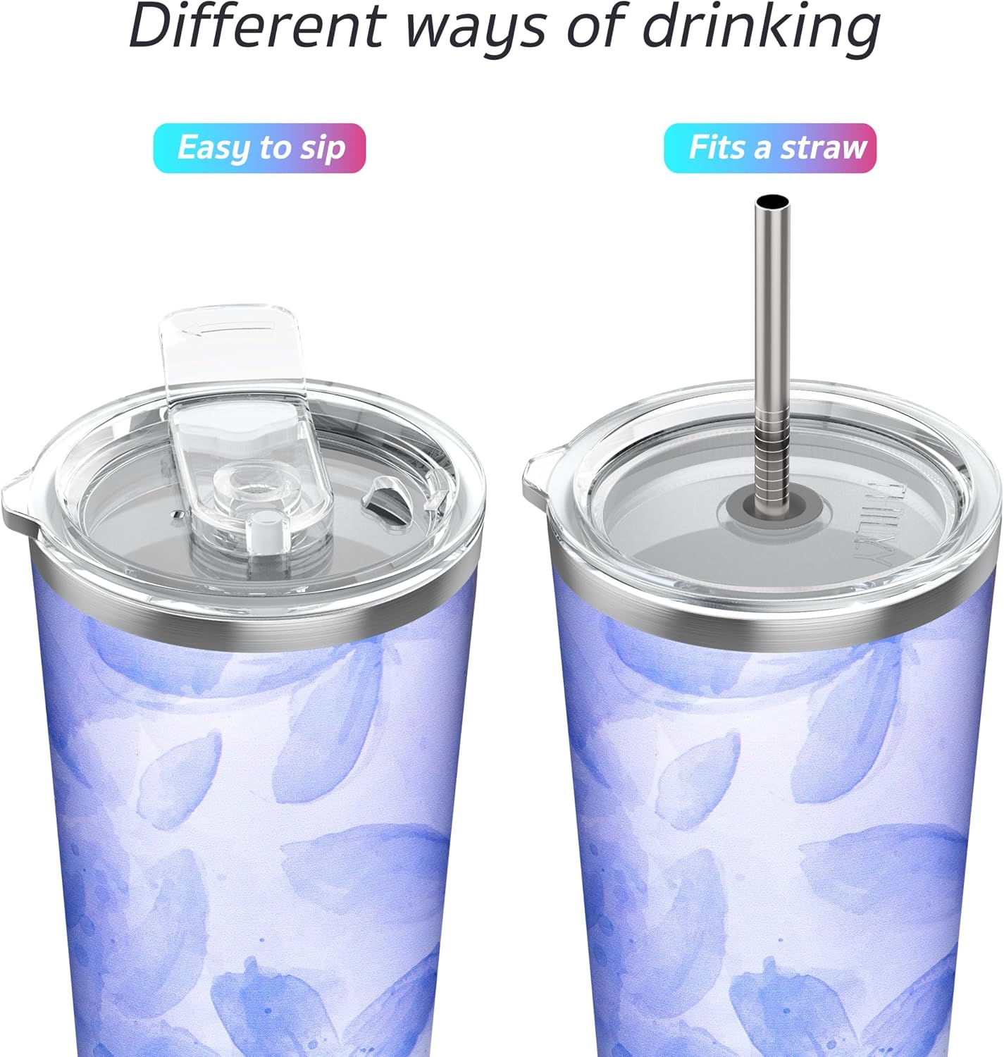 Stainless Steel Vacuum Insulated Tumbler Travel Mug 26 oz Coffee Cup with 2 Lids and Straws, Splash Proof, Keep Ice Drinks Cold, Sea Turtle
