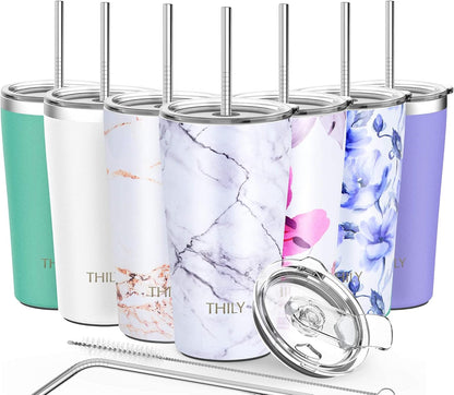 Stainless Steel Vacuum Insulated Tumbler Travel Mug 26 oz Coffee Cup with 2 Lids and Straws, Splash Proof, Keep Ice Drinks Cold, Sea Turtle