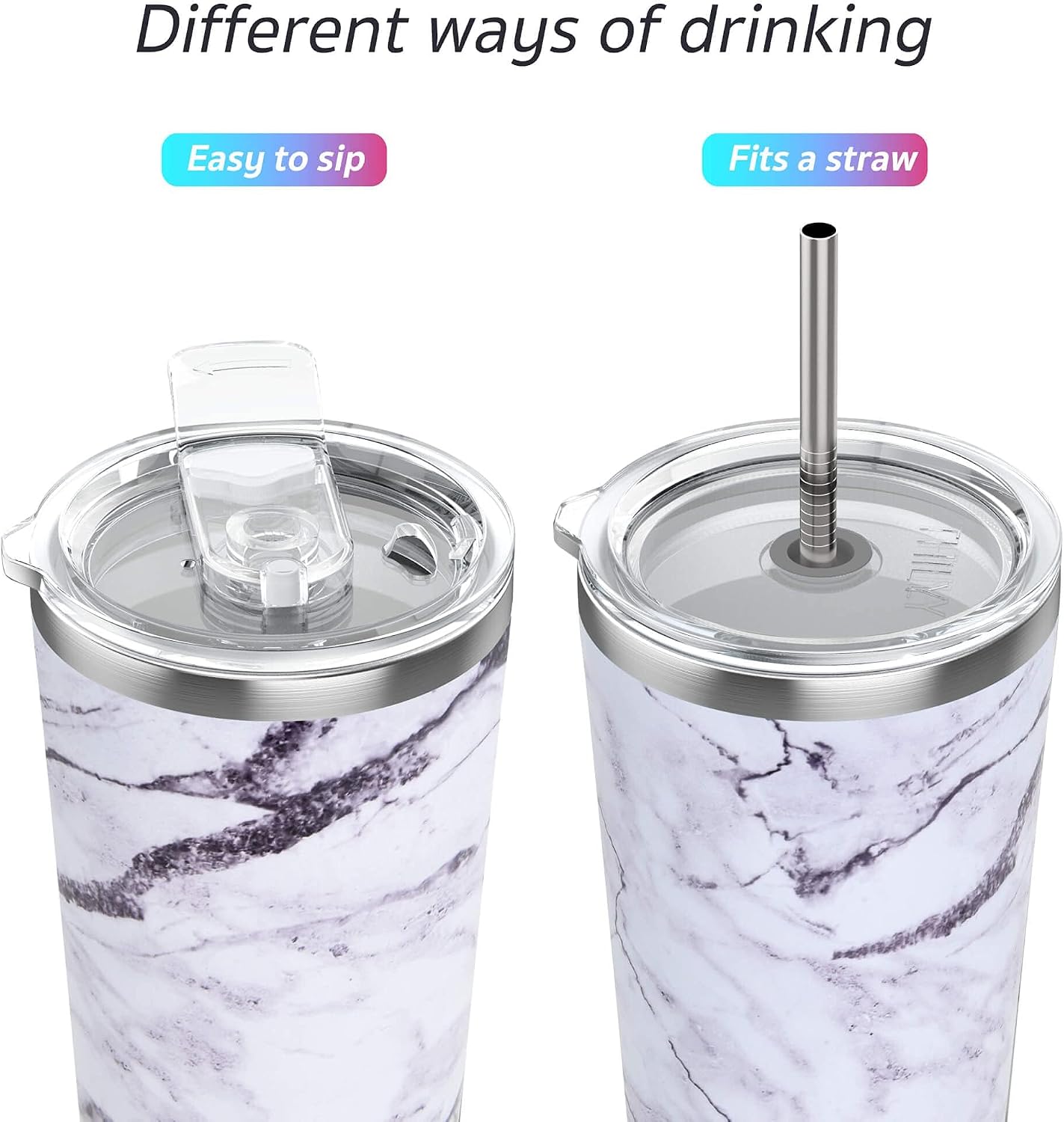 Stainless Steel Vacuum Insulated Tumbler Travel Mug 26 oz Coffee Cup with 2 Lids and Straws, Splash Proof, Keep Ice Drinks Cold, Sea Turtle