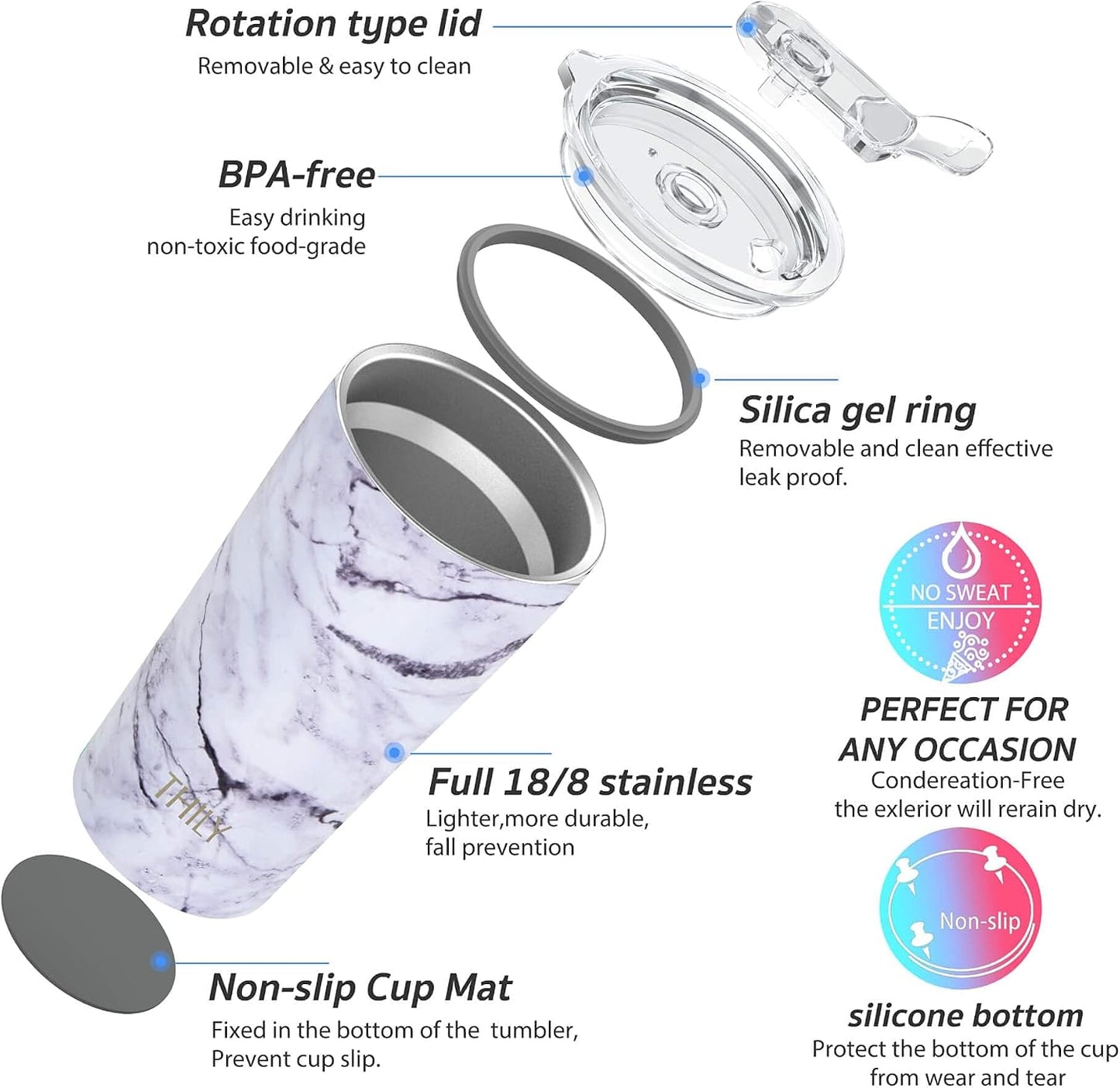 Stainless Steel Vacuum Insulated Tumbler Travel Mug 26 oz Coffee Cup with 2 Lids and Straws, Splash Proof, Keep Ice Drinks Cold, Sea Turtle