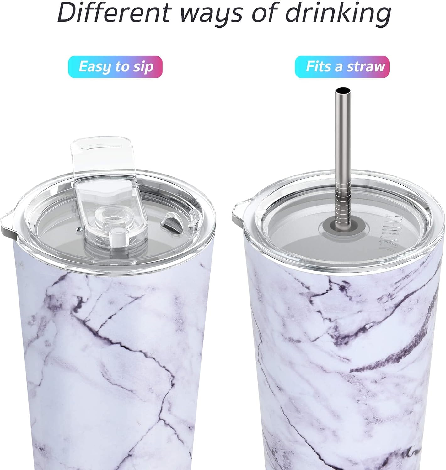 Stainless Steel Vacuum Insulated Tumbler Travel Mug 26 oz Coffee Cup with 2 Lids and Straws, Splash Proof, Keep Ice Drinks Cold, Sea Turtle