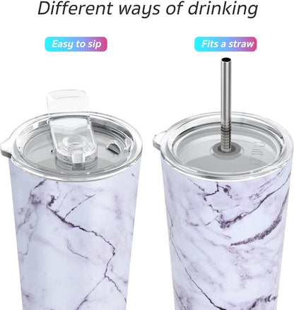 Stainless Steel Vacuum Insulated Tumbler Travel Mug 26 oz Coffee Cup with 2 Lids and Straws, Splash Proof, Keep Ice Drinks Cold, Sea Turtle