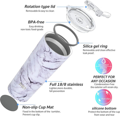 Stainless Steel Vacuum Insulated Tumbler Travel Mug 26 oz Coffee Cup with 2 Lids and Straws, Splash Proof, Keep Ice Drinks Cold, Sea Turtle