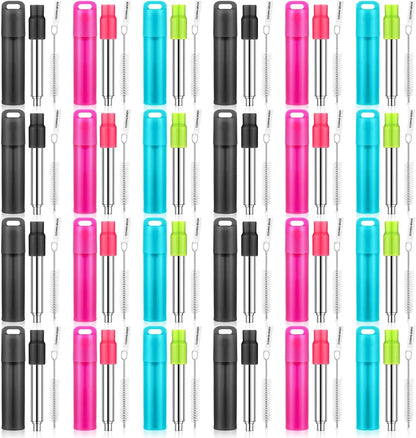 Collapsible Metal Reusable Straws with Case, Cruise Travel
